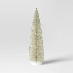 36" Christmas Bottle Brush Tree Sculpture - Wondershop™ White