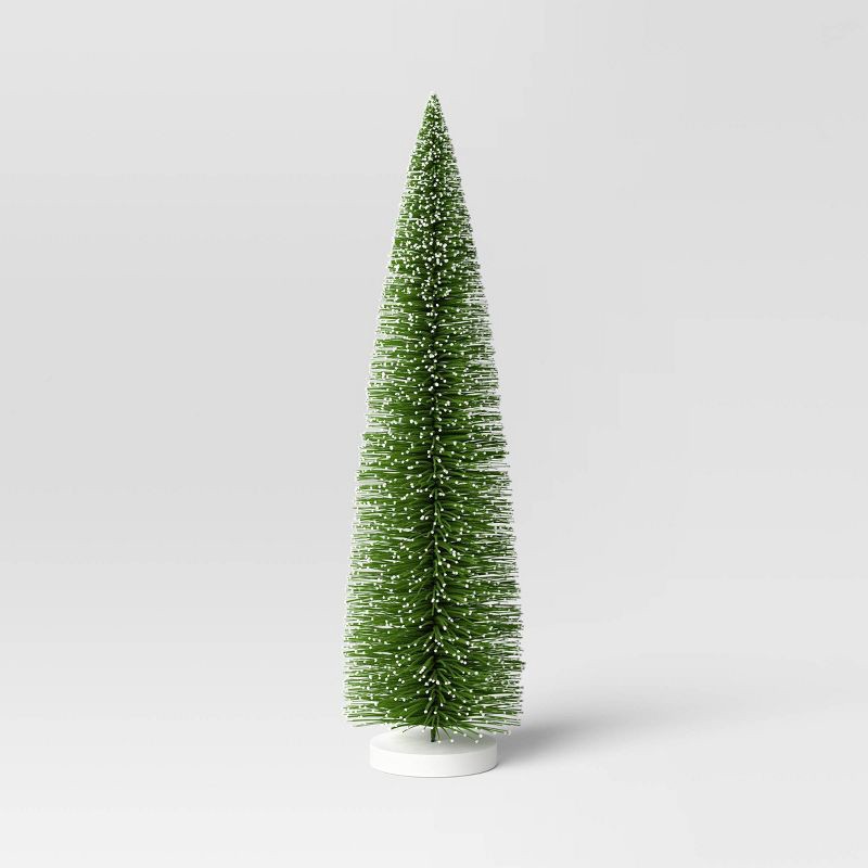 slide 1 of 3, 36" Christmas Bottle Brush Tree Sculpture Green - Wondershop™, 1 ct
