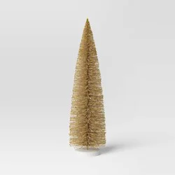 36" Christmas Bottle Brush Tree Sculpture Gold - Wondershop™ :Indoor Tabletop Decor, No Battery Required