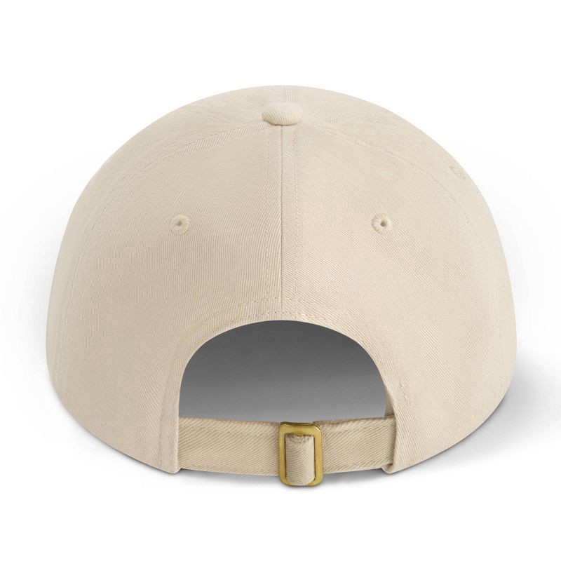 slide 3 of 5, Concept One Peace Sign Dad Baseball Hat - Beige: Cotton Twill, Adjustable Hook & Loop Fastener, Midweight Fabric, 1 ct