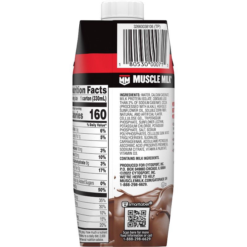 slide 3 of 6, Muscle Milk Gen Chocolate Protein Shake - 12pk, 12 ct