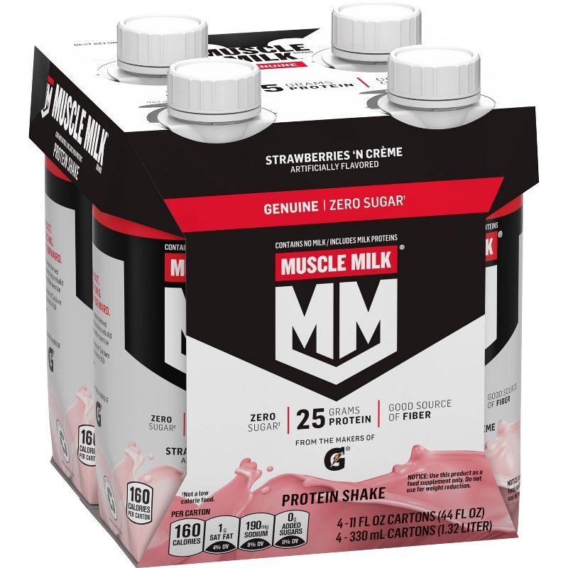 slide 1 of 5, Muscle Milk Gen Strawberry Protein Shake - 4pk, 4 ct