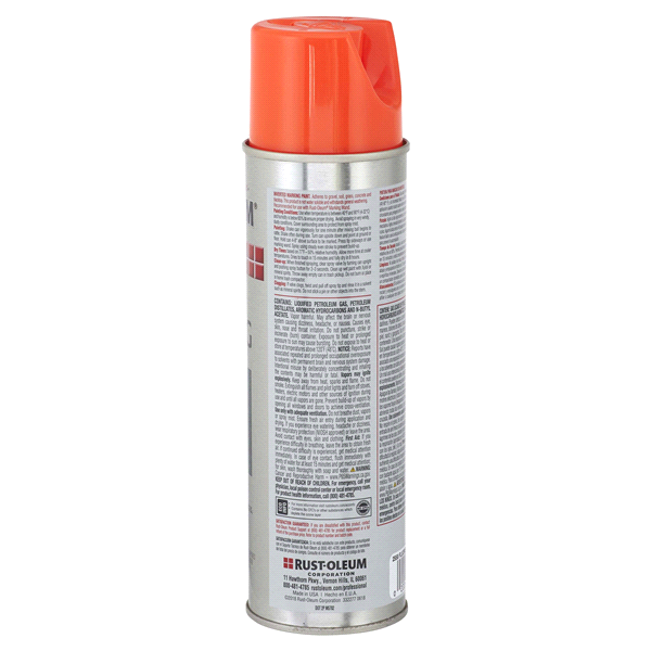 slide 5 of 9, Rust-Oleum Professional Inverted Marking Spray Paint - 2558838, Fluorescent Red-Orange, 15 oz