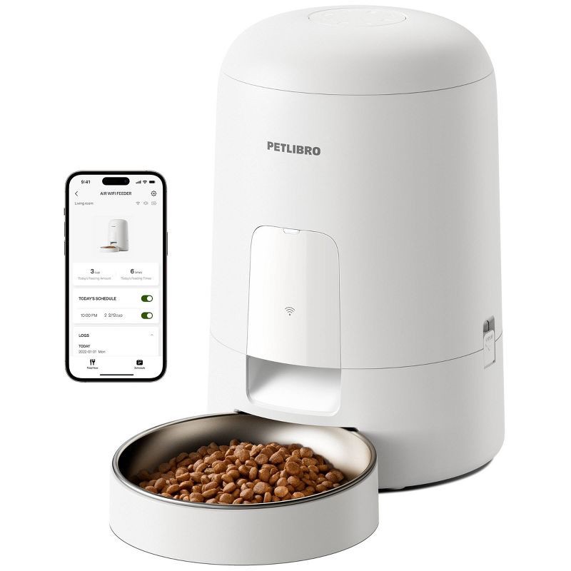 slide 3 of 9, Petlibro 2L Wire Free Air Automatic WiFi Cat and Dog Automated Feeder, 2 liter