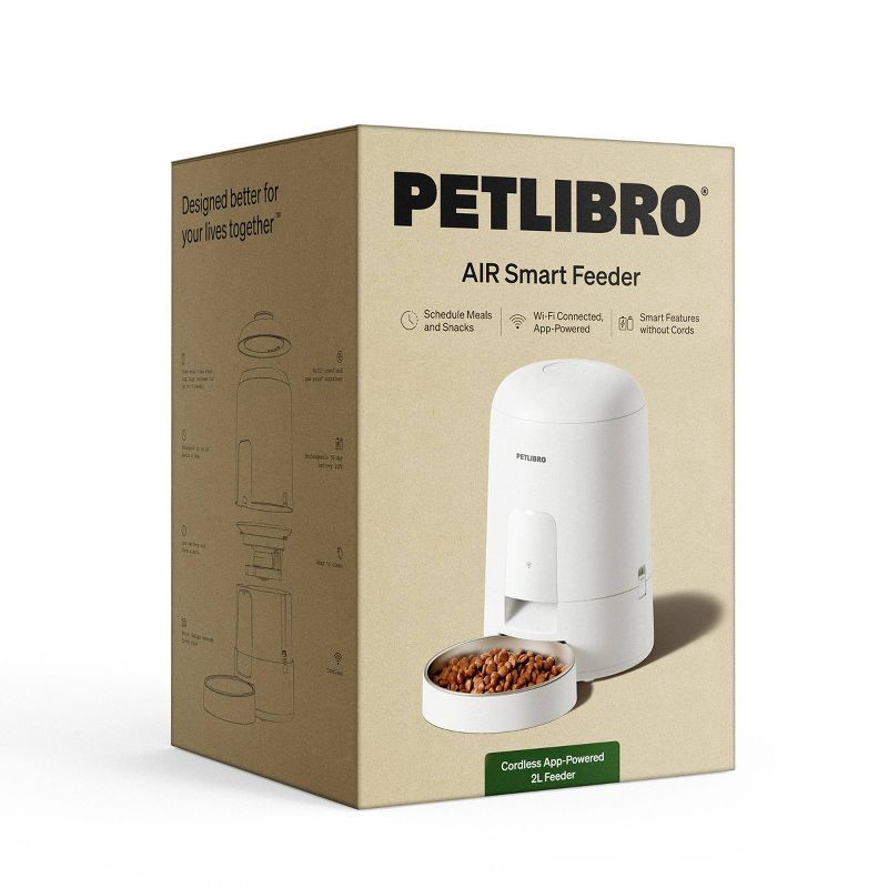 slide 5 of 9, Petlibro 2L Wire Free Air Automatic WiFi Cat and Dog Automated Feeder, 2 liter