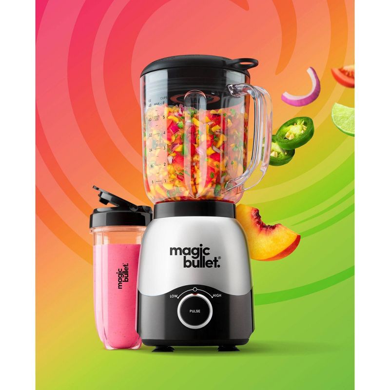 slide 10 of 11, Magic Bullet 2-Speed Countertop Blender Combo Silver MBF50200, 1 ct