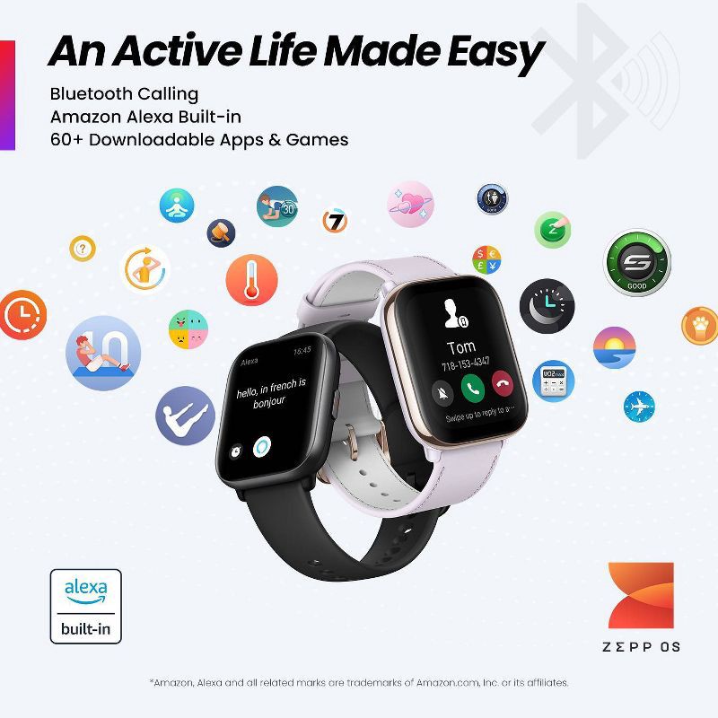 slide 17 of 19, Amazfit Active Smartwatch - Black, 1 ct