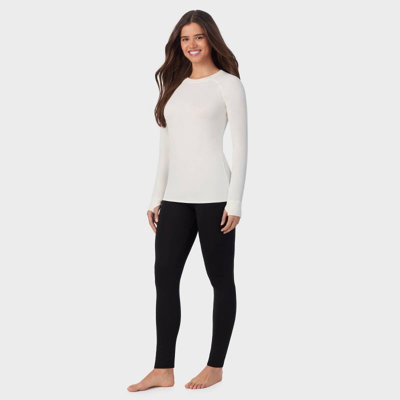 slide 2 of 5, Warm Essentials by Cuddl Duds Women's Active Long Sleeve Crewneck Top - Ivory XL, 1 ct