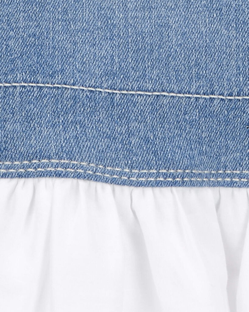 slide 3 of 3, Oshkosh Toddler Stretch Denim Eyelet Jumper Dress Denim 4T, 1 ct