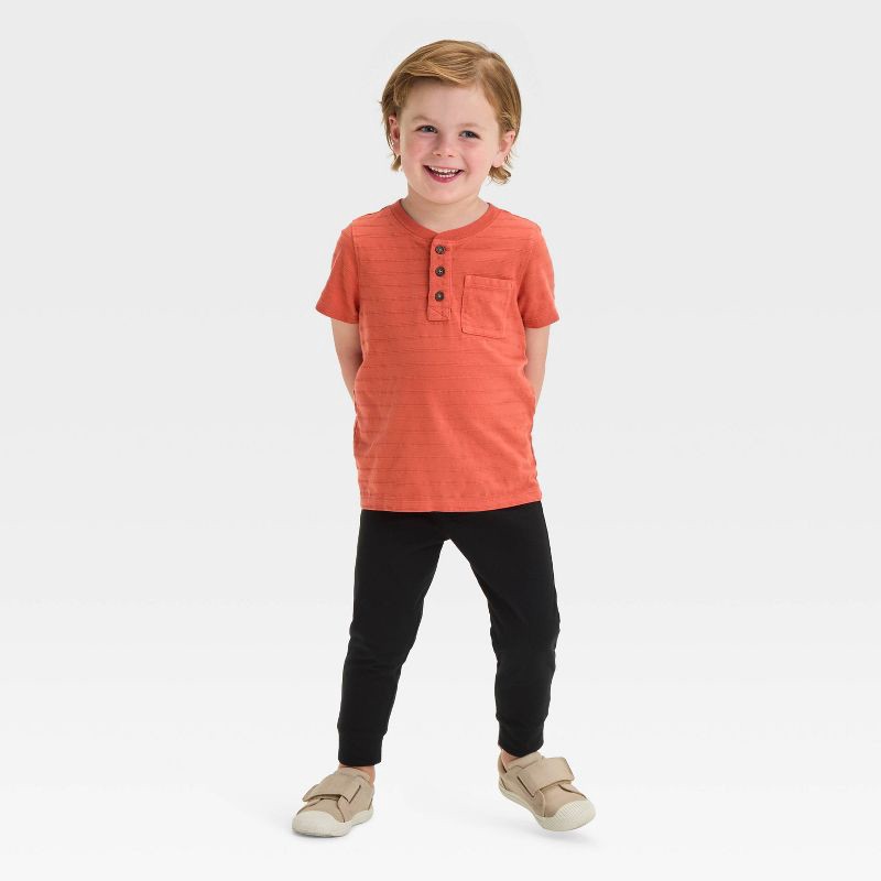 slide 3 of 3, Toddler Boys' Jersey Jogger Pants - Cat & Jack™ Black 2T: Midweight, Elastic Waist, Pull-On Style, 1 ct