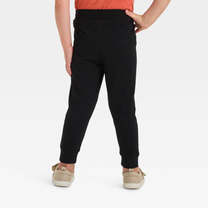 slide 2 of 3, Toddler Boys' Jersey Jogger Pants - Cat & Jack™ Black 4T: Cotton Blend, Mid-Rise, Elastic Waist, Machine Washable, 1 ct