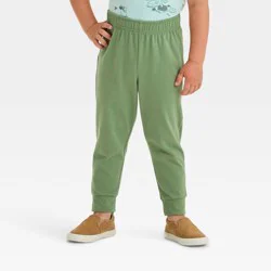 Toddler Boys' Jersey Jogger Pants - Cat & Jack™ Green 2T:Cotton Blend, Recycled Polyester, Midweight, Elastic Waistband,
