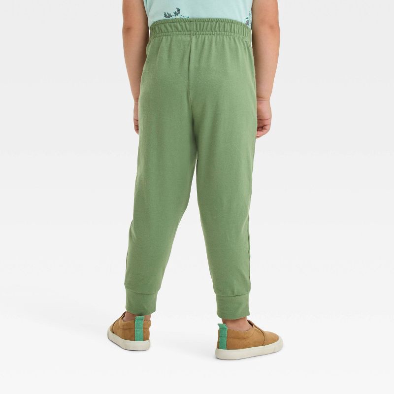 slide 2 of 3, Toddler Boys' Jersey Jogger Pants - Cat & Jack™ Green 5T: Midweight Cotton Blend, Elastic Waist, Machine Washable, 1 ct