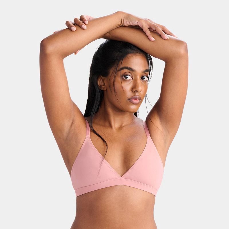 slide 3 of 4, Parade Women's Re:Play Triangle Wireless Bralette - Hot Honey L: Adjustable Strap, Unpadded, Low Coverage, 1 ct