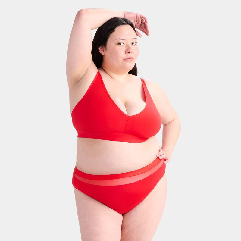 slide 3 of 3, Parade Women's Re:Play Plunge Bralette - Balloon XL: Adjustable Strap, Medium Coverage, Unpadded Cup, 1 ct