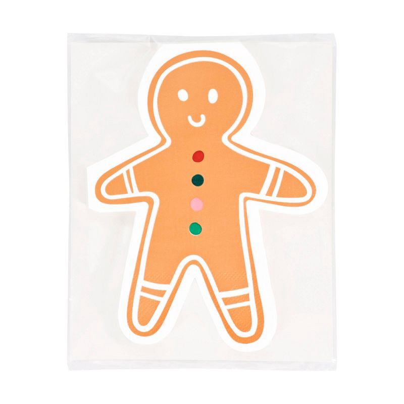 slide 2 of 3, 20ct Christmas Gingerbread Shaped Napkins - Spritz™, 20 ct