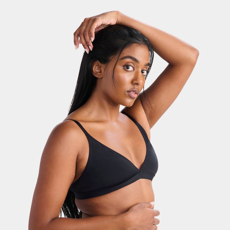 slide 3 of 4, Parade Women's Re:Play Triangle Wireless Bralette - Eightball XS: Recycled Nylon & Spandex, Adjustable Strap, Unpadded Cup, 1 ct