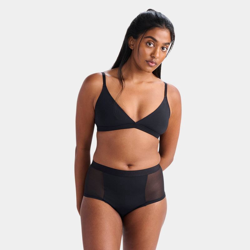 slide 4 of 4, Parade Women's Re:Play Triangle Wireless Bralette - Eightball XS: Recycled Nylon & Spandex, Adjustable Strap, Unpadded Cup, 1 ct