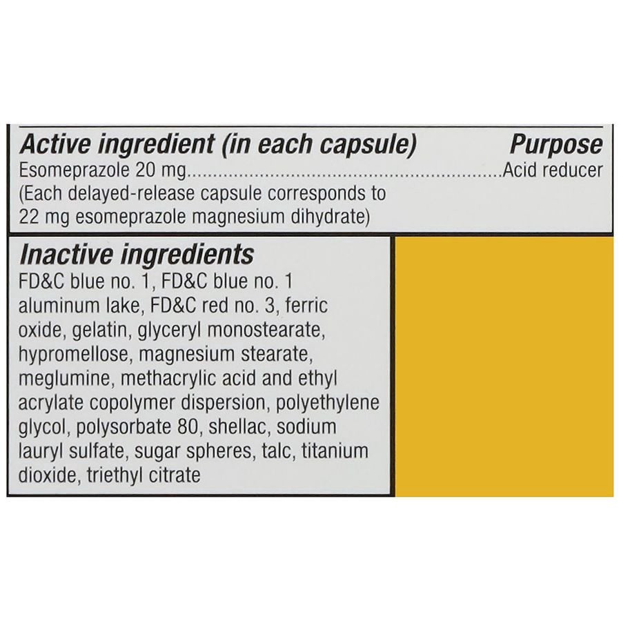 slide 4 of 5, Walgreens Esomeprazole Magnesium Delayed-Release Mini Capsules, 20 mg, Acid Reducer, 42 ct