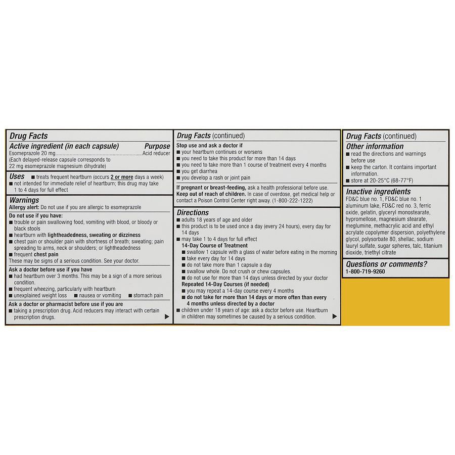 slide 3 of 5, Walgreens Esomeprazole Magnesium Delayed-Release Mini Capsules, 20 mg, Acid Reducer, 42 ct