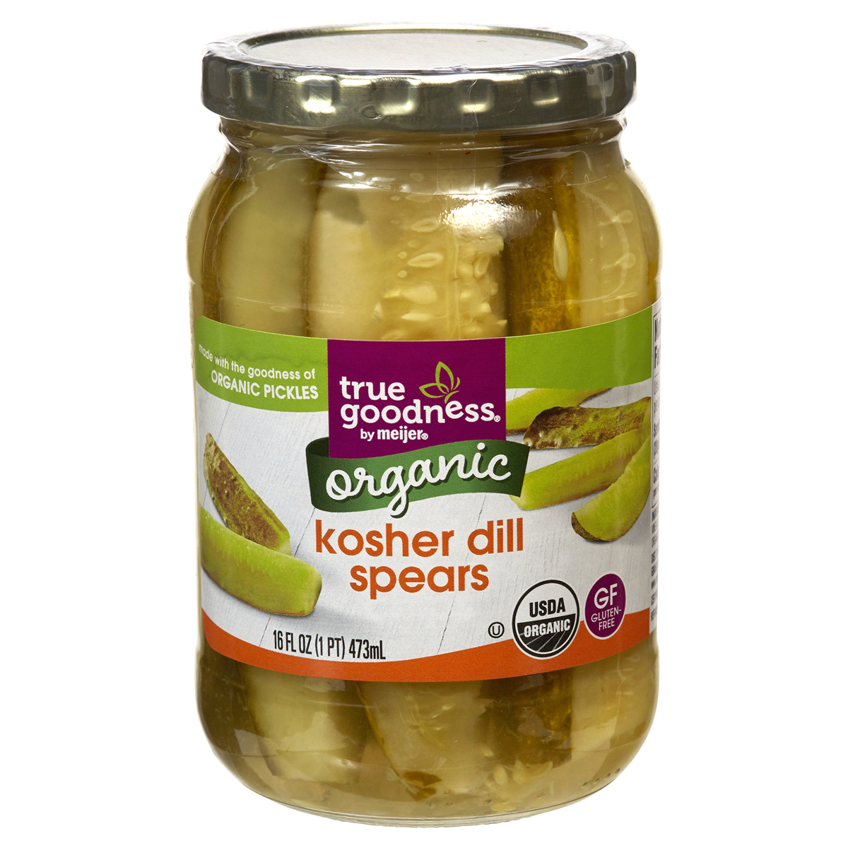 slide 1 of 2, True Goodness Organic Kosher Dill Spears, 16 oz