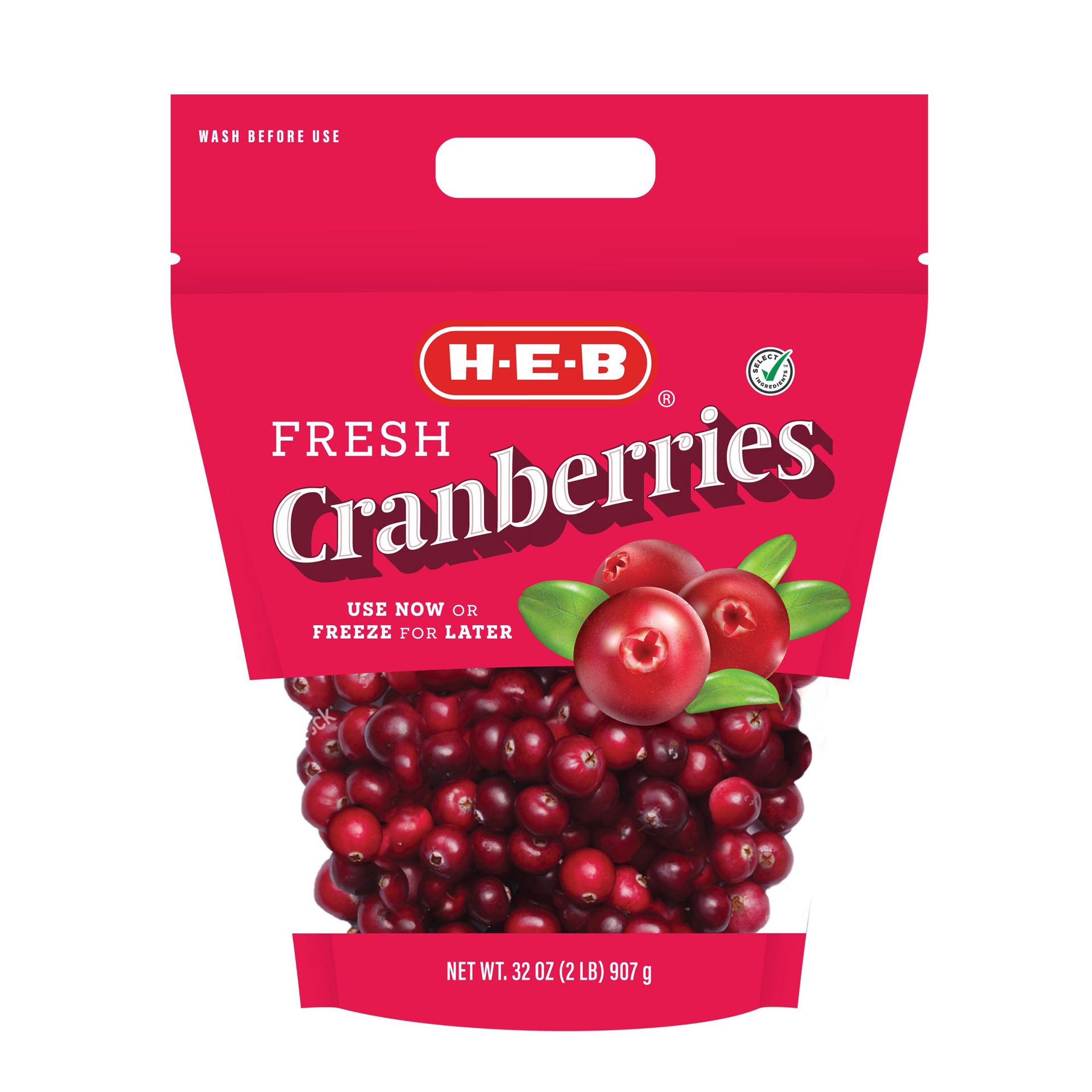 slide 1 of 1, H-E-B Fresh Cranberries, 32 oz