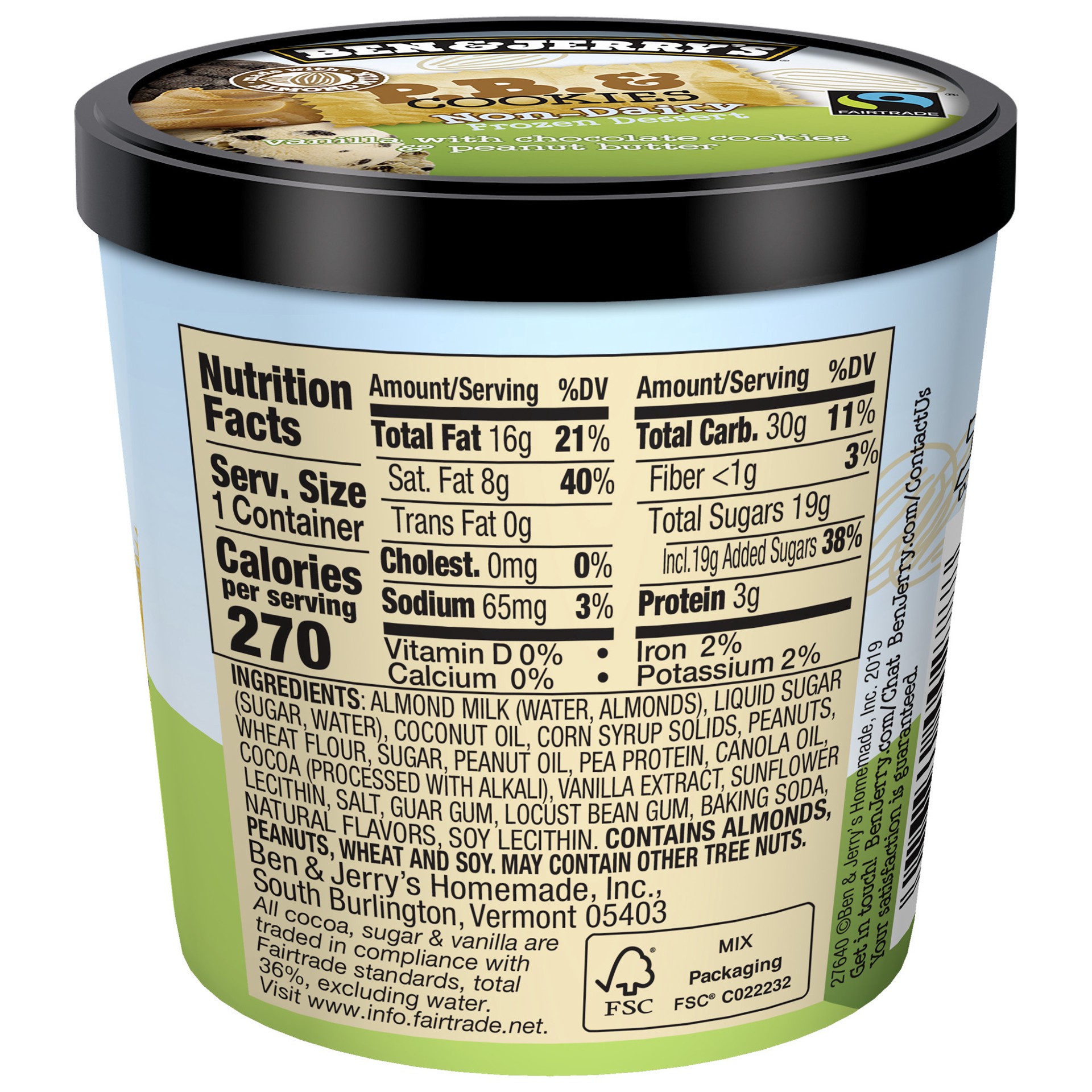 slide 4 of 4, Ben & Jerry's Non-Dairy Peanut Butter & Cookies Frozen Dessert, 4 oz, 4 oz