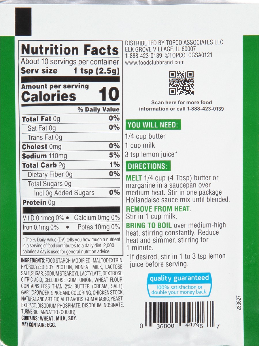 slide 2 of 2, Food Club Hollandaise Sauce Mix 0.87 oz, 0.87 oz