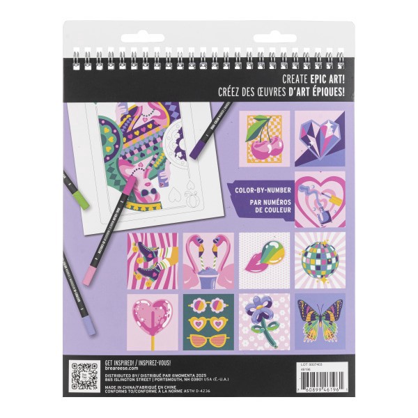slide 3 of 7, Brea Reese Vivid by Brea Reese® Queen of Hearts Color-by-Number Marker Notepad, Kit Of 17 Pieces, 1 ct