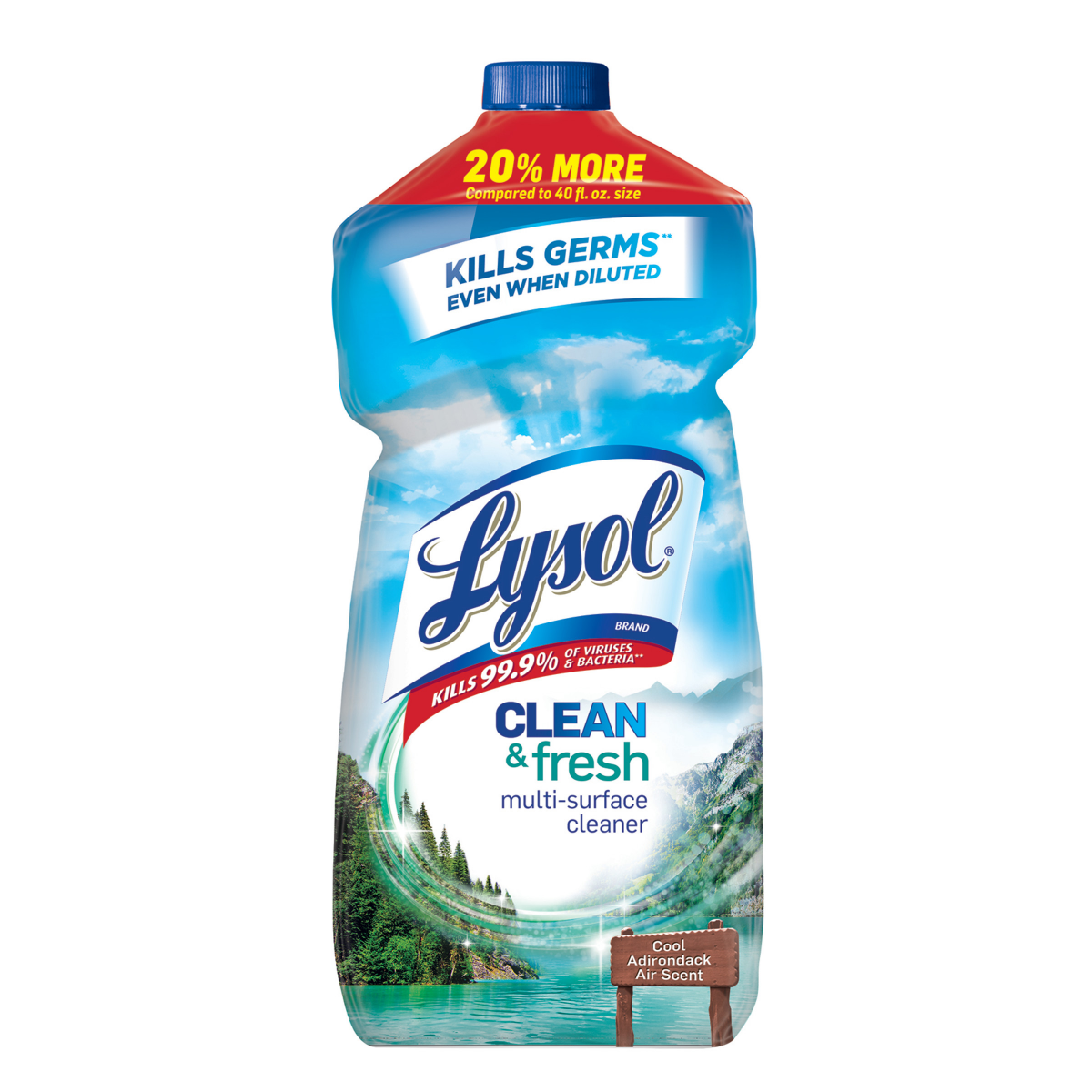 slide 1 of 1, Lysol Power Clean Concentrated Cool Adirondack Air Scent Multi-Surface Cleaner 28 fl oz, 28 fl oz