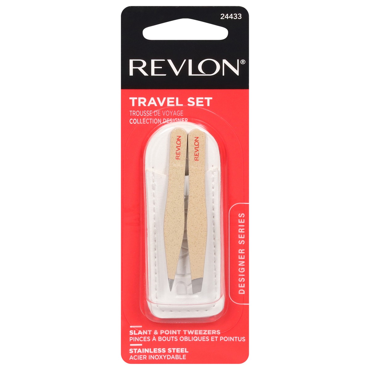slide 4 of 11, Revlon Designer Series Travel Set Stainless Steel Slant & Point Tweezers 1 ea, 1 ct