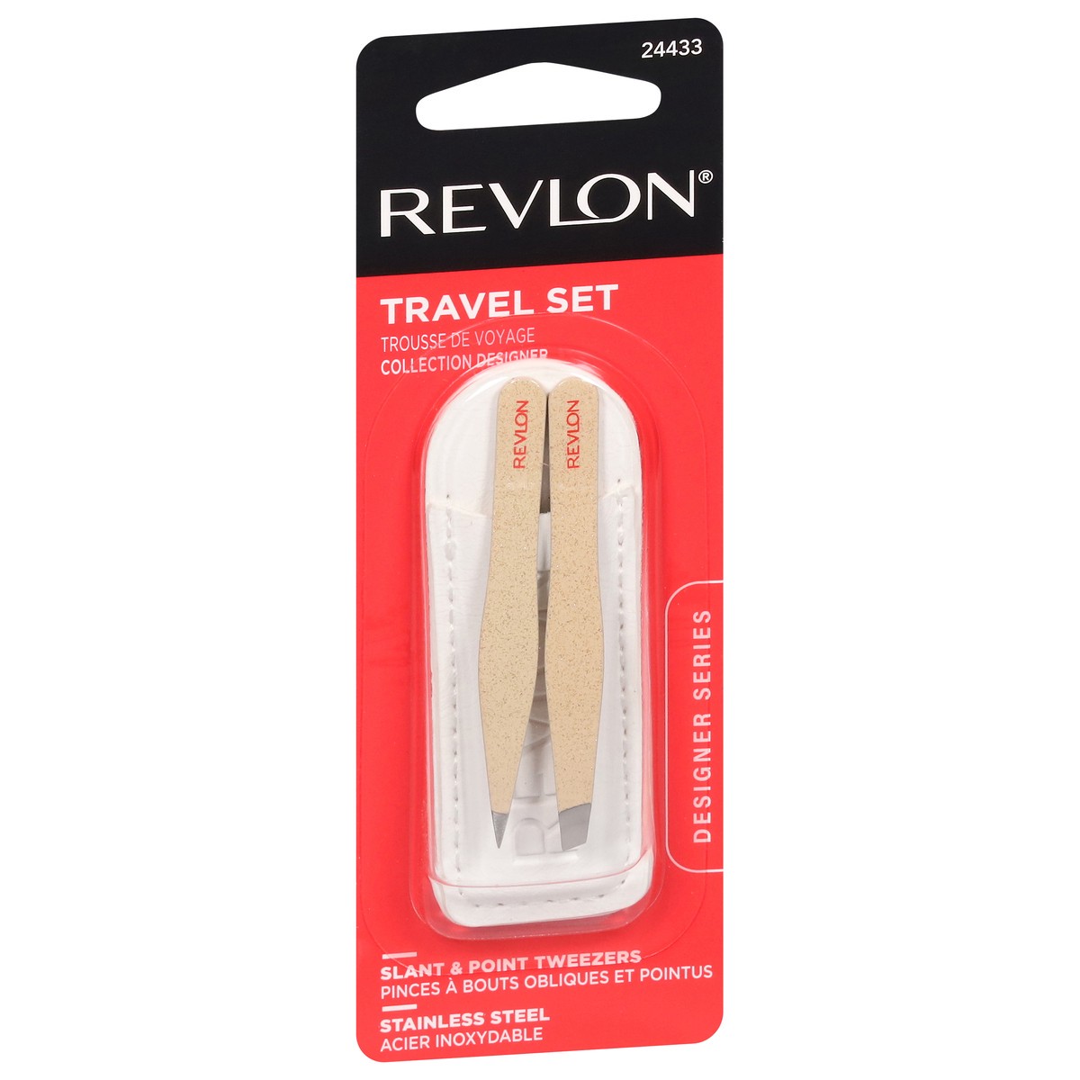 slide 10 of 11, Revlon Designer Series Travel Set Stainless Steel Slant & Point Tweezers 1 ea, 1 ct