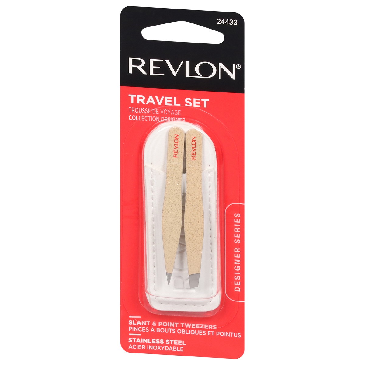 slide 7 of 11, Revlon Designer Series Travel Set Stainless Steel Slant & Point Tweezers 1 ea, 1 ct