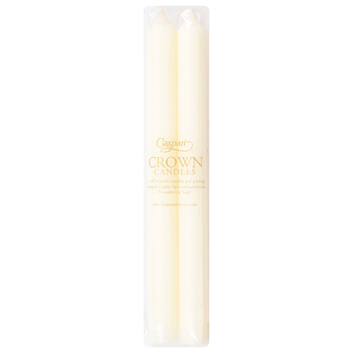 slide 7 of 12, Caspari 10 Inch Ivory Crown Candles 2 ea, 2 ct