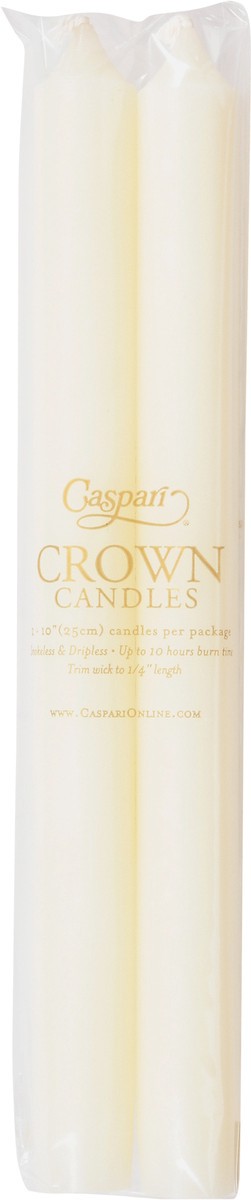 slide 11 of 12, Caspari 10 Inch Ivory Crown Candles 2 ea, 2 ct
