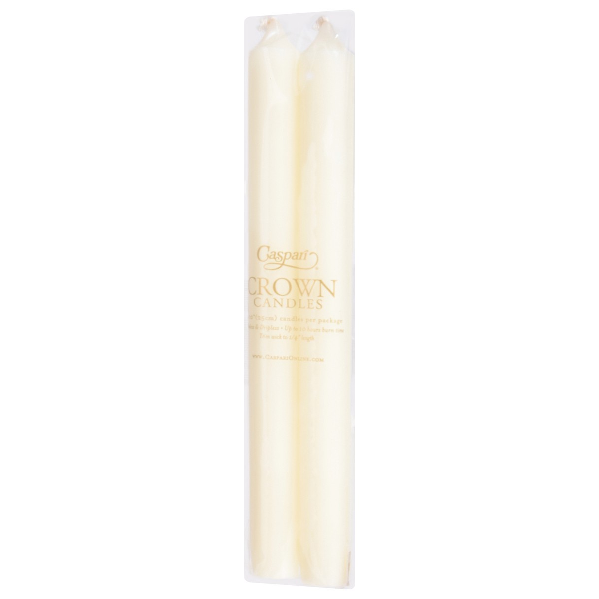 slide 12 of 12, Caspari 10 Inch Ivory Crown Candles 2 ea, 2 ct