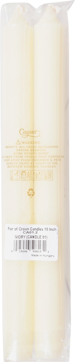 slide 9 of 12, Caspari 10 Inch Ivory Crown Candles 2 ea, 2 ct