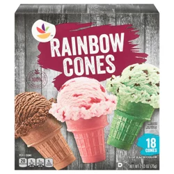 Rainbow Ice Cream Cones - 18 ct
