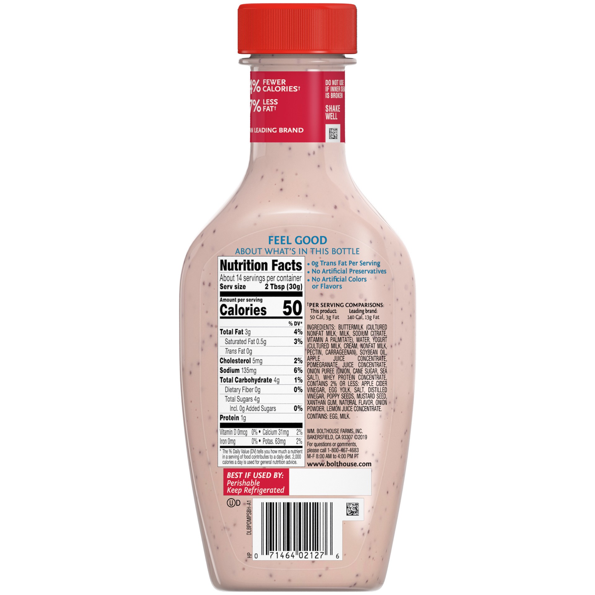 slide 2 of 5, Bolthouse Farms Pomegranate Poppy Seed Dressing, Yogurt Dressing, 14 oz., 1 ct