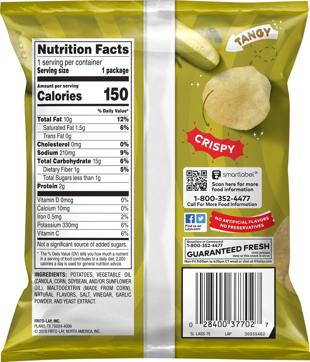 slide 3 of 3, Lay's Potato Chips Dill Pickle Flavored 1 Oz, 1 oz