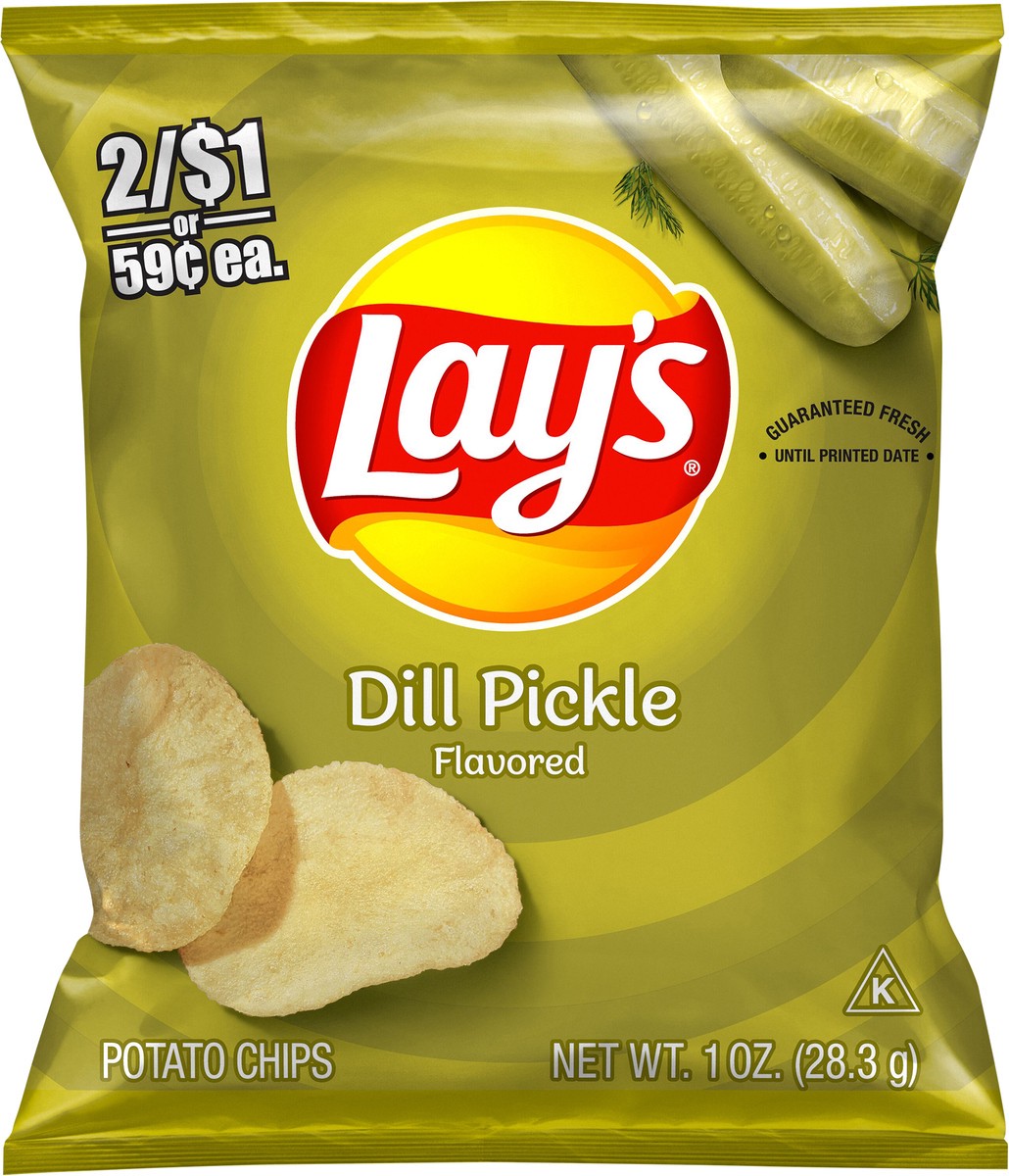 slide 2 of 3, Lay's Potato Chips Dill Pickle Flavored 1 Oz, 1 oz