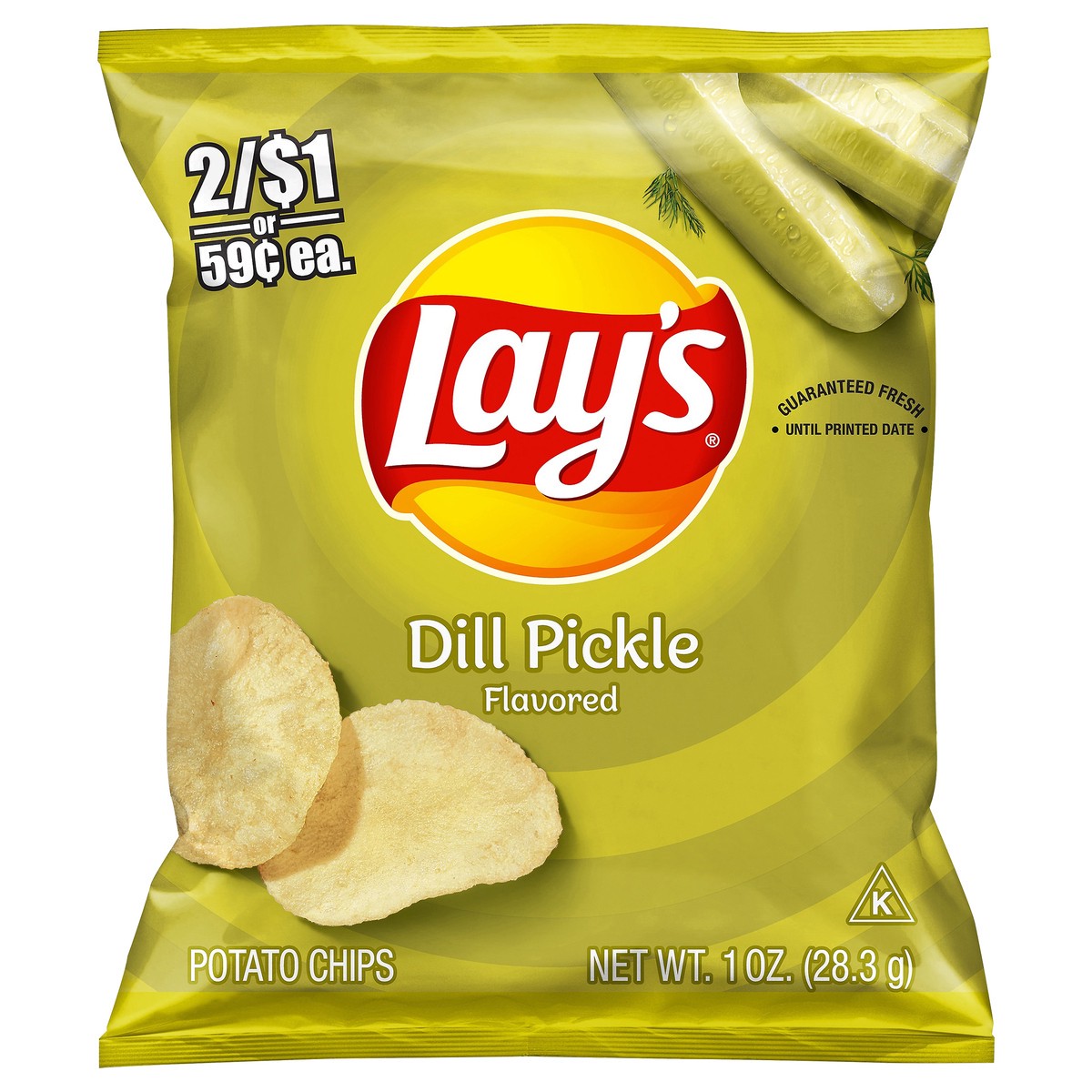 slide 1 of 3, Lay's Potato Chips Dill Pickle Flavored 1 Oz, 1 oz