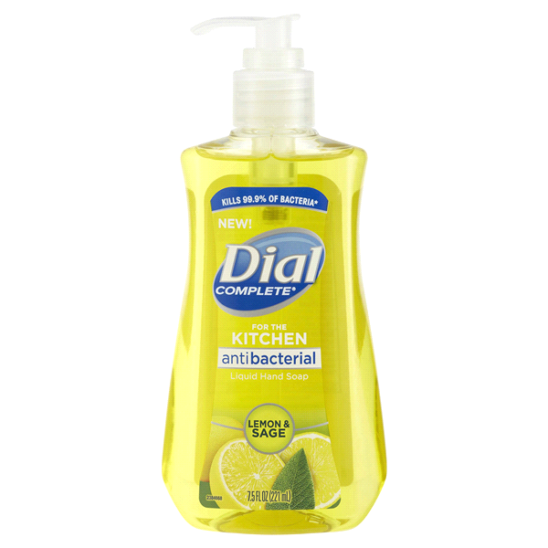 slide 1 of 1, Dial Antibacterial Liquid Hand Soap Lemon & Sage, 7.5 fl oz