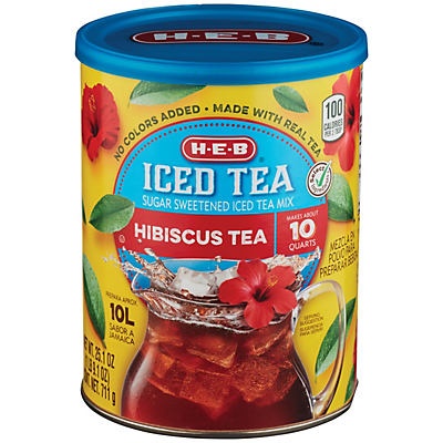 slide 1 of 1, H-E-B Select Ingredients Hibiscus Tea Sugar Sweetened Iced Tea Mix - 25.1 oz, 25.1 oz