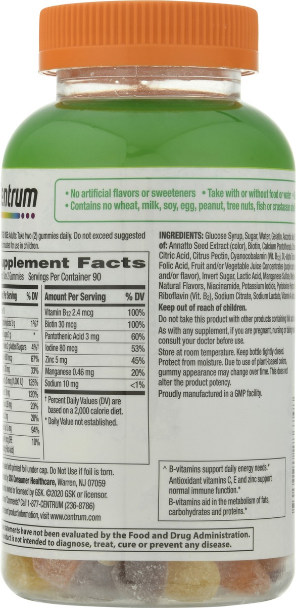 slide 9 of 10, Centrum Multi Gummies Adults, 180 ct