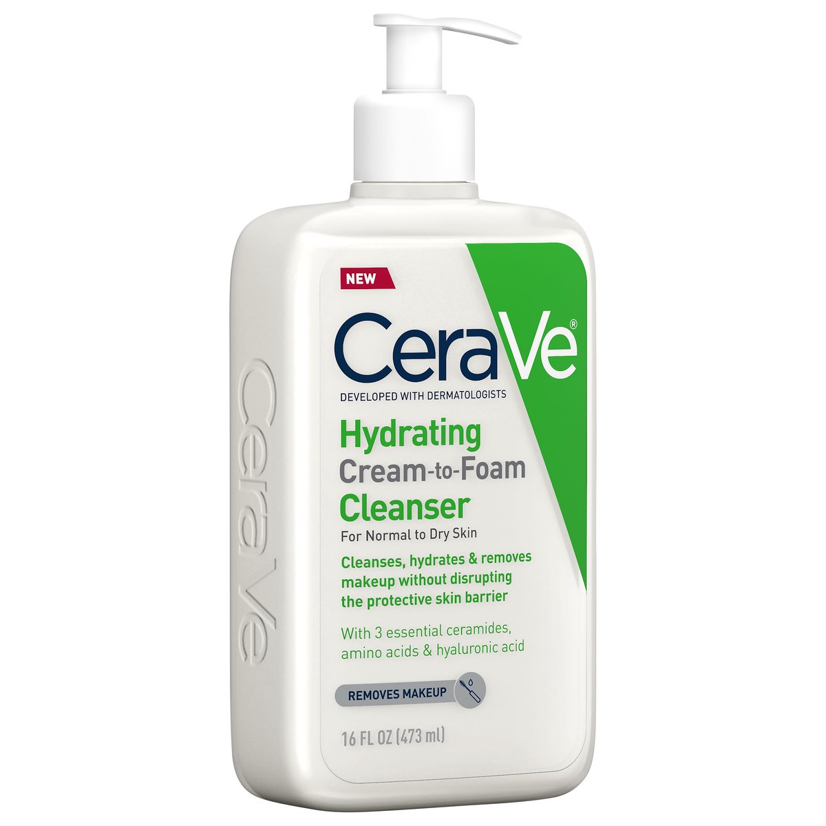 slide 2 of 7, CeraVe Hydrating Cream-to-Foam Cleanser, 16 fl oz