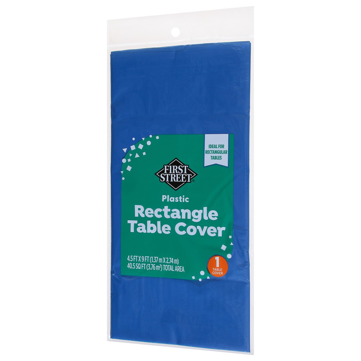 slide 2 of 4, First Street Cobal Blue Plastic Table Cover 54X108, 1 ct