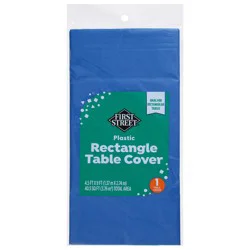 First Street Cobal Blue Plastic Table Cover 54X108