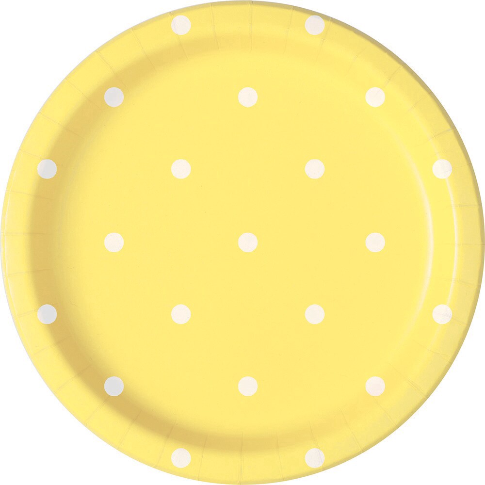 slide 2 of 2, Kroger Entertainment Essentials Polka Dot Paper Plates Yellow, 6.75 in
