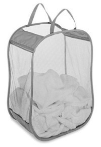 slide 3 of 5, Whitmor Pop & Fold Laundry Bag Paloma Gray, 1 ct